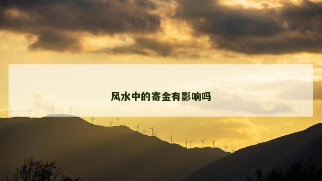 风水中的寄金有影响吗