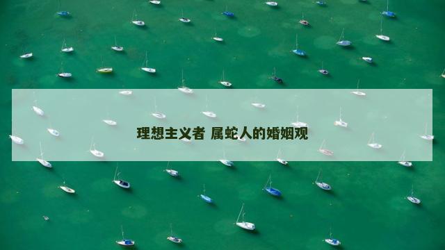 理想主义者 属蛇人的婚姻观