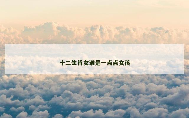 十二生肖女谁是一点点女孩