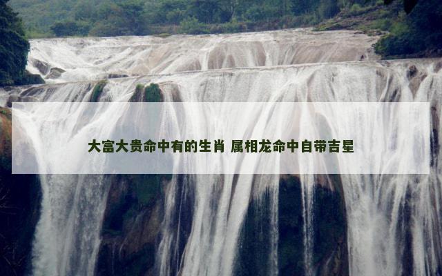 大富大贵命中有的生肖 属相龙命中自带吉星