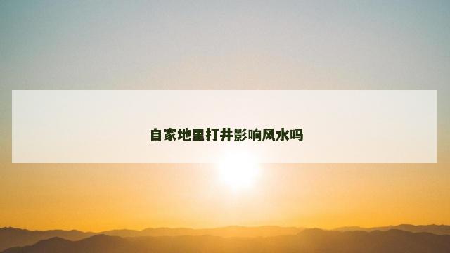 自家地里打井影响风水吗