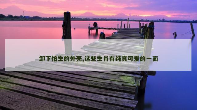 卸下怕生的外壳,这些生肖有纯真可爱的一面
