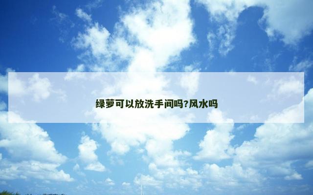 绿萝可以放洗手间吗?风水吗
