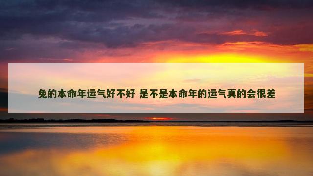 兔的本命年运气好不好 是不是本命年的运气真的会很差