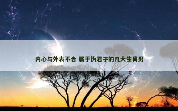 内心与外表不合 属于伪君子的几大生肖男