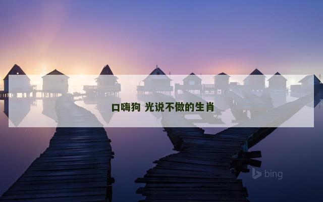 口嗨狗 光说不做的生肖
