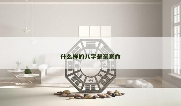 什么样的八字是鸳鸯命
