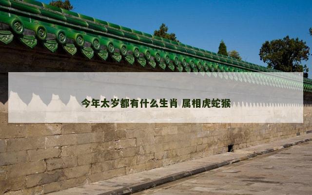 今年太岁都有什么生肖 属相虎蛇猴