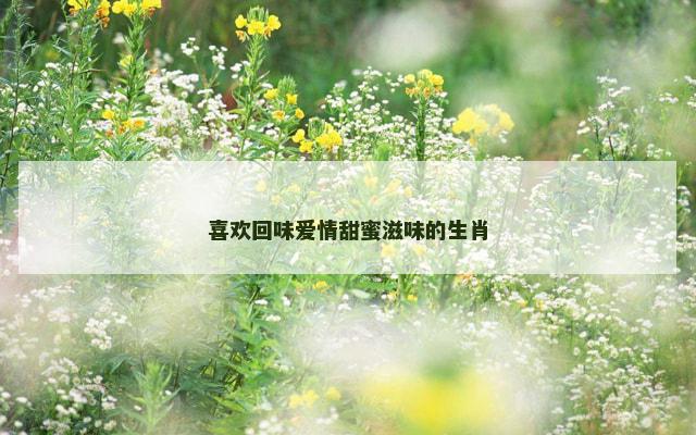 喜欢回味爱情甜蜜滋味的生肖