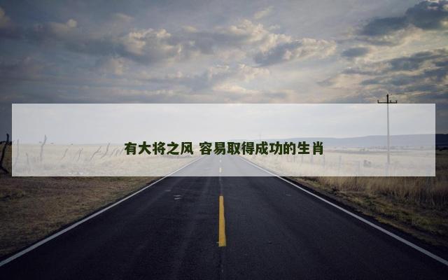 有大将之风 容易取得成功的生肖