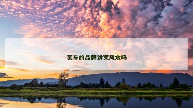 买车的品牌讲究风水吗