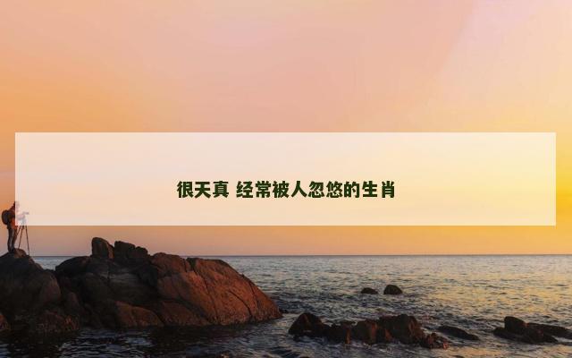 很天真 经常被人忽悠的生肖