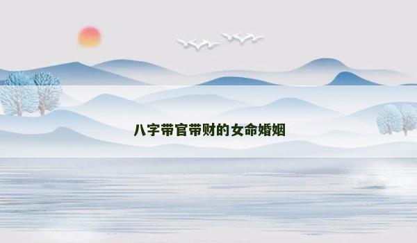 八字带官带财的女命婚姻