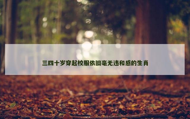 三四十岁穿起校服依旧毫无违和感的生肖