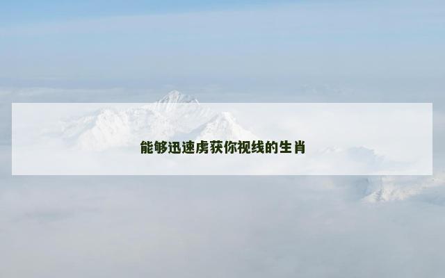 能够迅速虏获你视线的生肖
