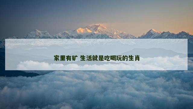 家里有矿 生活就是吃喝玩的生肖