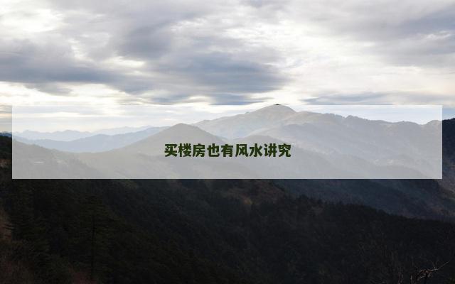 买楼房也有风水讲究