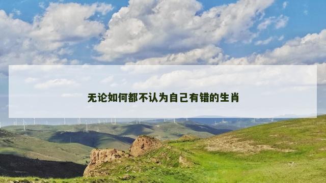 无论如何都不认为自己有错的生肖