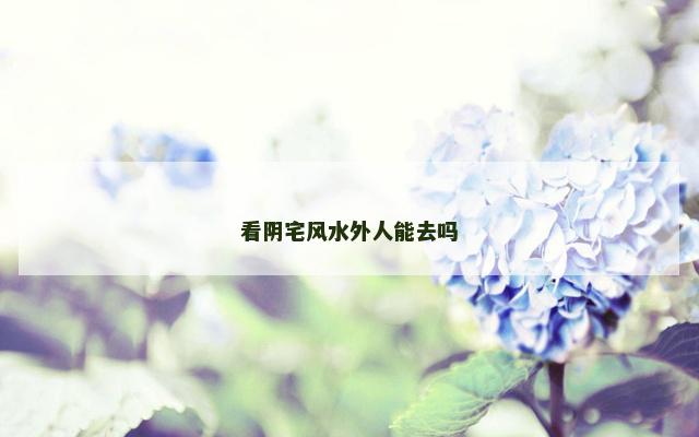 看阴宅风水外人能去吗