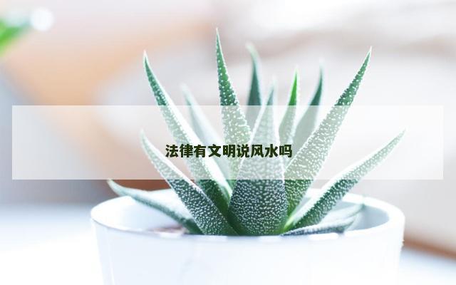 法律有文明说风水吗