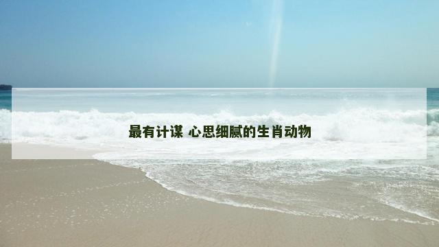 最有计谋 心思细腻的生肖动物