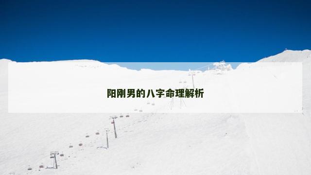 阳刚男的八字命理解析