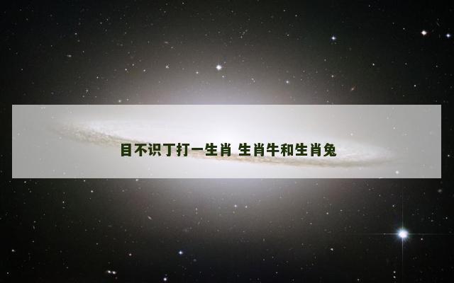 目不识丁打一生肖 生肖牛和生肖兔
