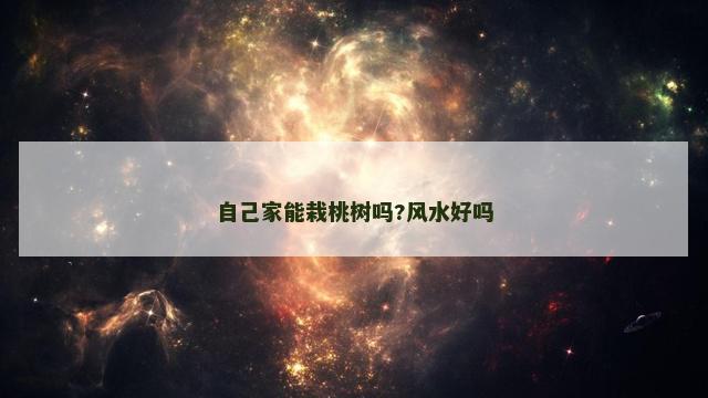 自己家能栽桃树吗?风水好吗