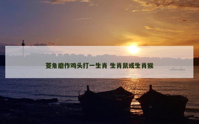 菱角磨作鸡头打一生肖 生肖鼠或生肖猴