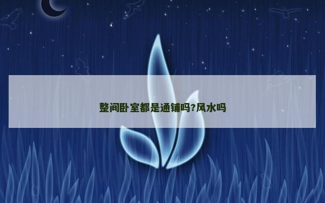 整间卧室都是通铺吗?风水吗