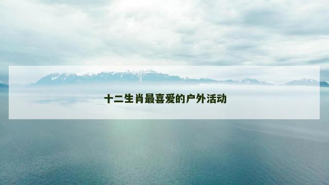 十二生肖最喜爱的户外活动