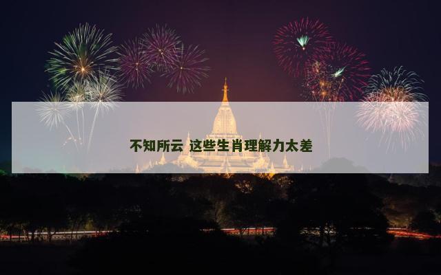 不知所云 这些生肖理解力太差