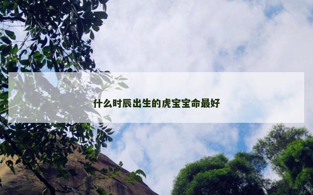 什么时辰出生的虎宝宝命最好