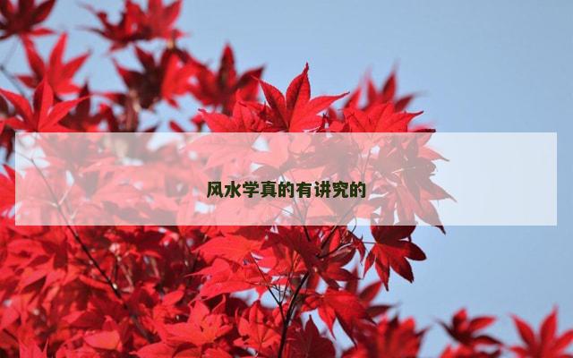 风水学真的有讲究的