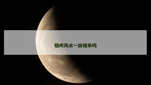 梧州风水一脉相承吗