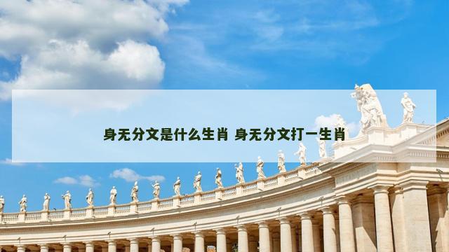 身无分文是什么生肖 身无分文打一生肖