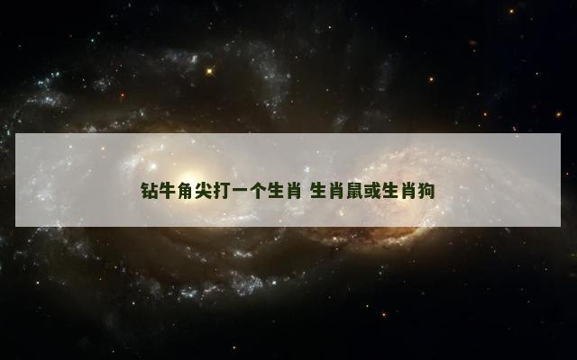 钻牛角尖打一个生肖 生肖鼠或生肖狗