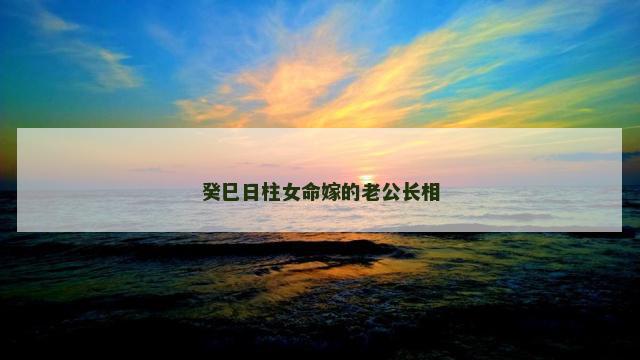 癸巳日柱女命嫁的老公长相