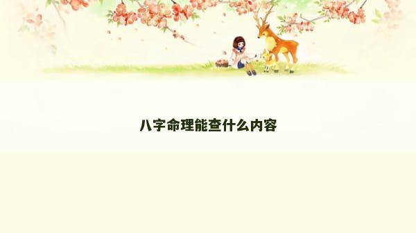 八字命理能查什么内容