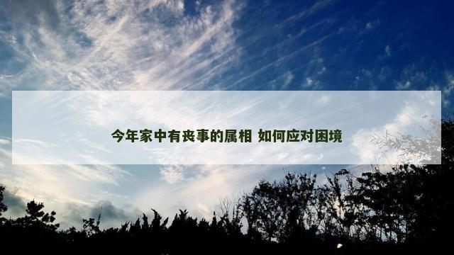 今年家中有丧事的属相 如何应对困境
