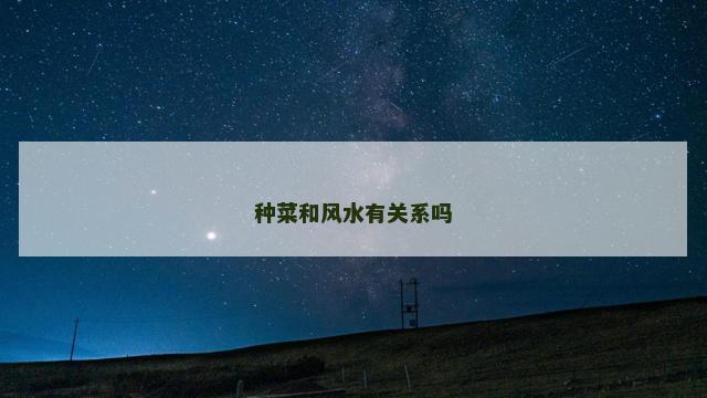 种菜和风水有关系吗