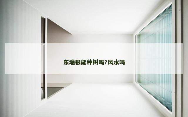 东墙根能种树吗?风水吗
