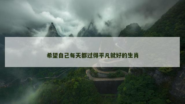 希望自己每天都过得平凡就好的生肖