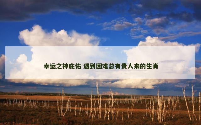 幸运之神庇佑 遇到困难总有贵人来的生肖