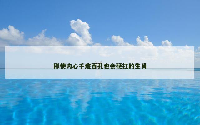 即使内心千疮百孔也会硬扛的生肖