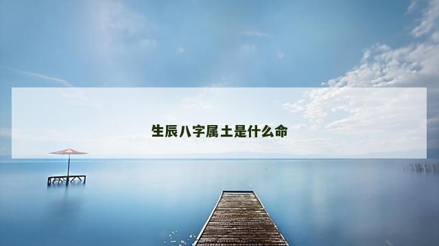 生辰八字属土是什么命