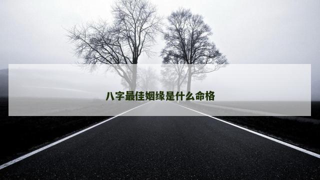 八字最佳姻缘是什么命格