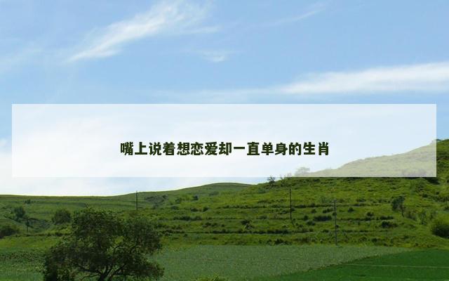 嘴上说着想恋爱却一直单身的生肖