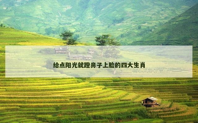 给点阳光就蹬鼻子上脸的四大生肖
