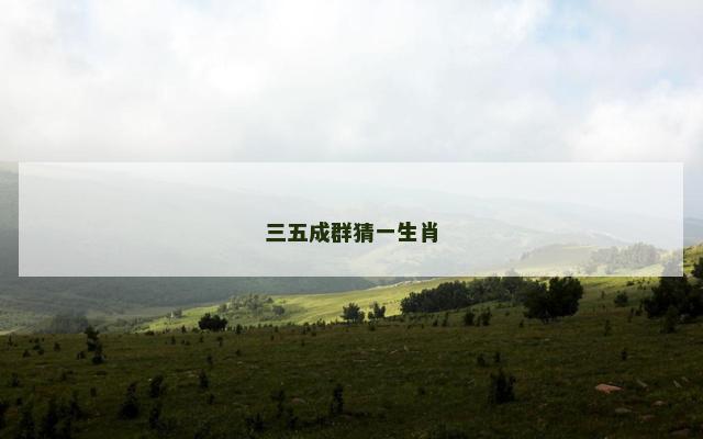 三五成群猜一生肖